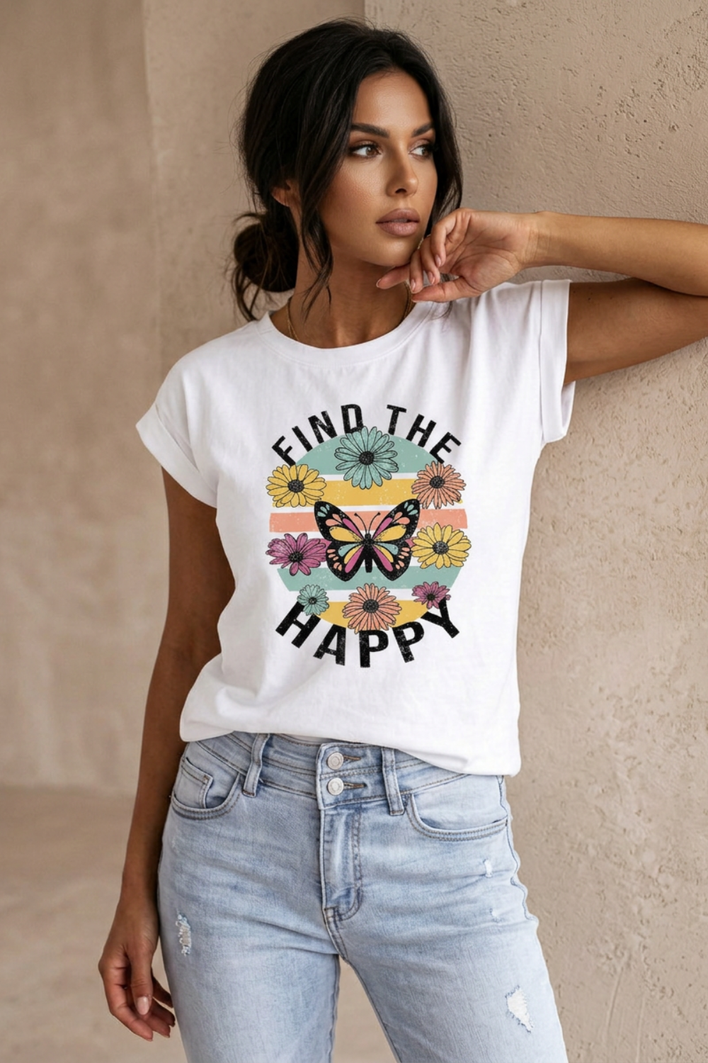 Damen Grafik T-Shirt | Herzprint