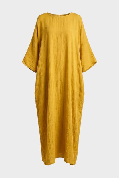 Damen Leinen Kaftankleid | Maxi