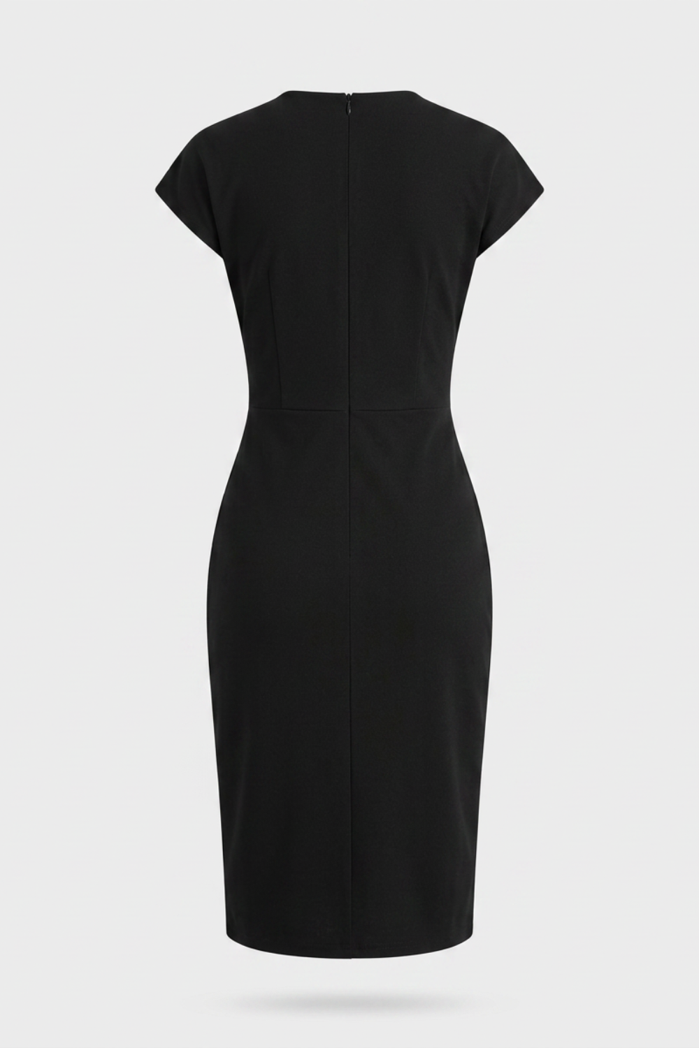 Damen Gerafftes Midikleid | Flügelärmel