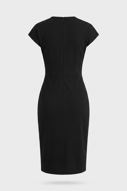 Damen Gerafftes Midikleid | Flügelärmel