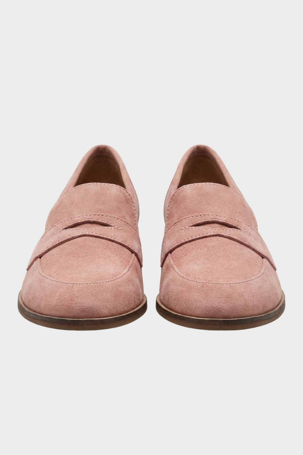 Damen Penny Loafer | Rosa Wildleder