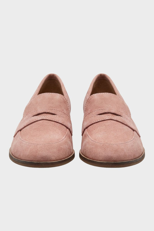 Damen Penny Loafer | Rosa Wildleder