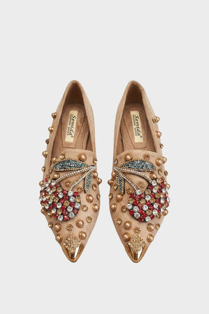 Damen Spitze Ballerinas | Strass