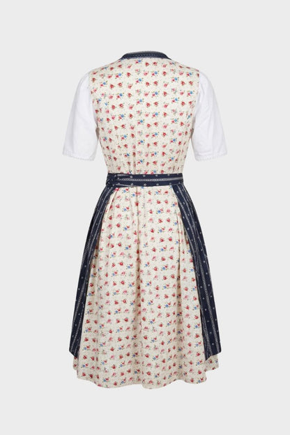Damen Dirndl-Midikleid | Frontschnürung & Faltenrock