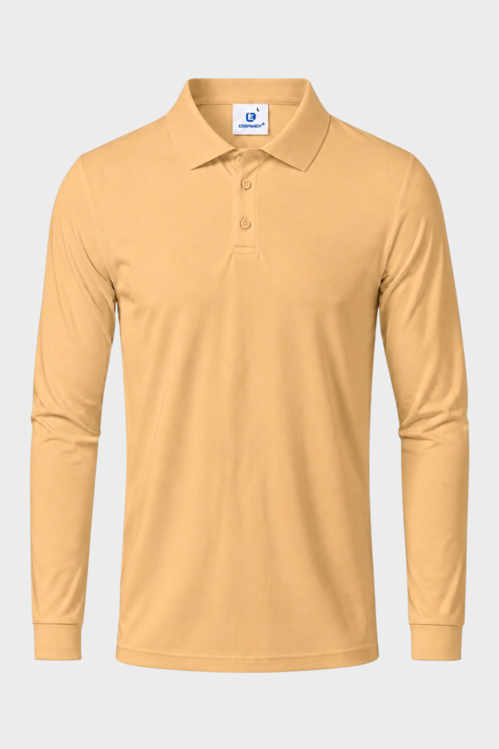 Herren Poloshirt Langarm mit Knopfleiste