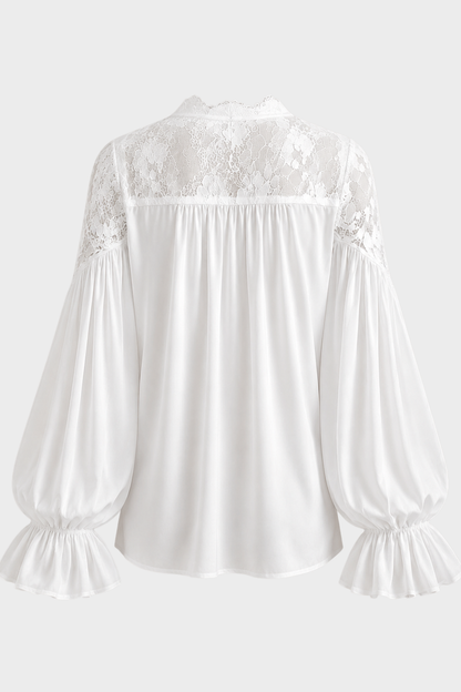 Damen Spitze Bluse | Ballonärmel