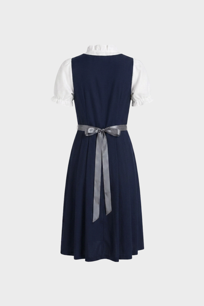 Damen Dirndlkleid | Schnürdetail & Kontrastschürze
