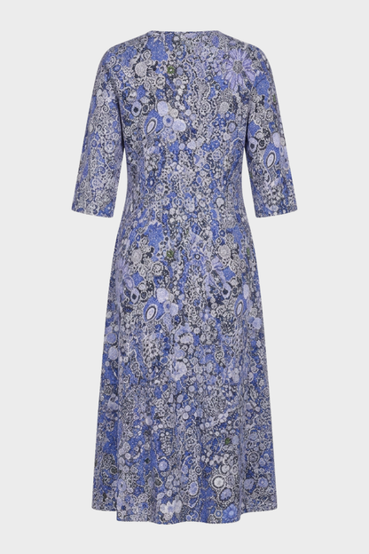 Damen Florales Midikleid | Gesmokte Taille
