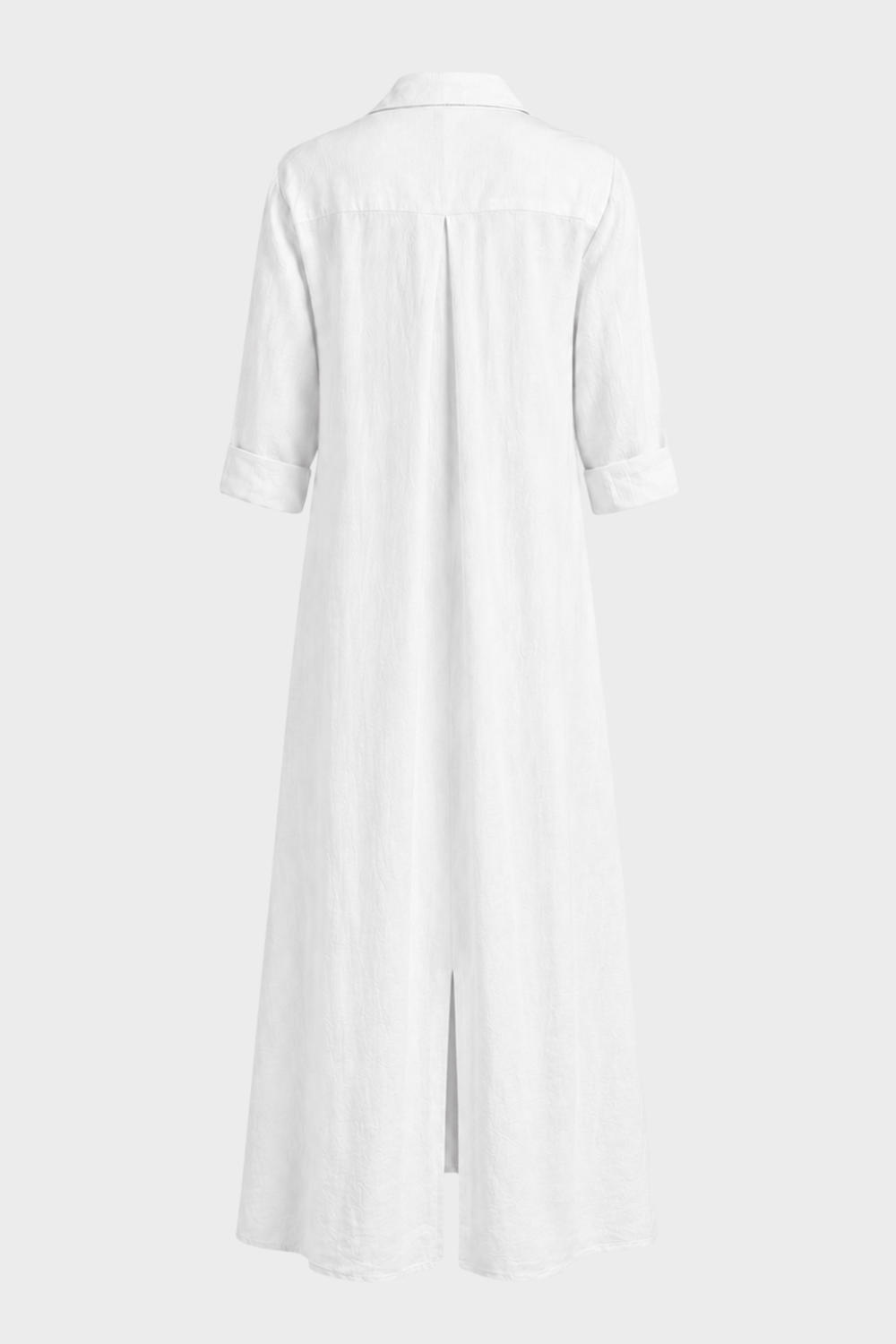 Damen Hemdblusenkleid | Maxi Leinen
