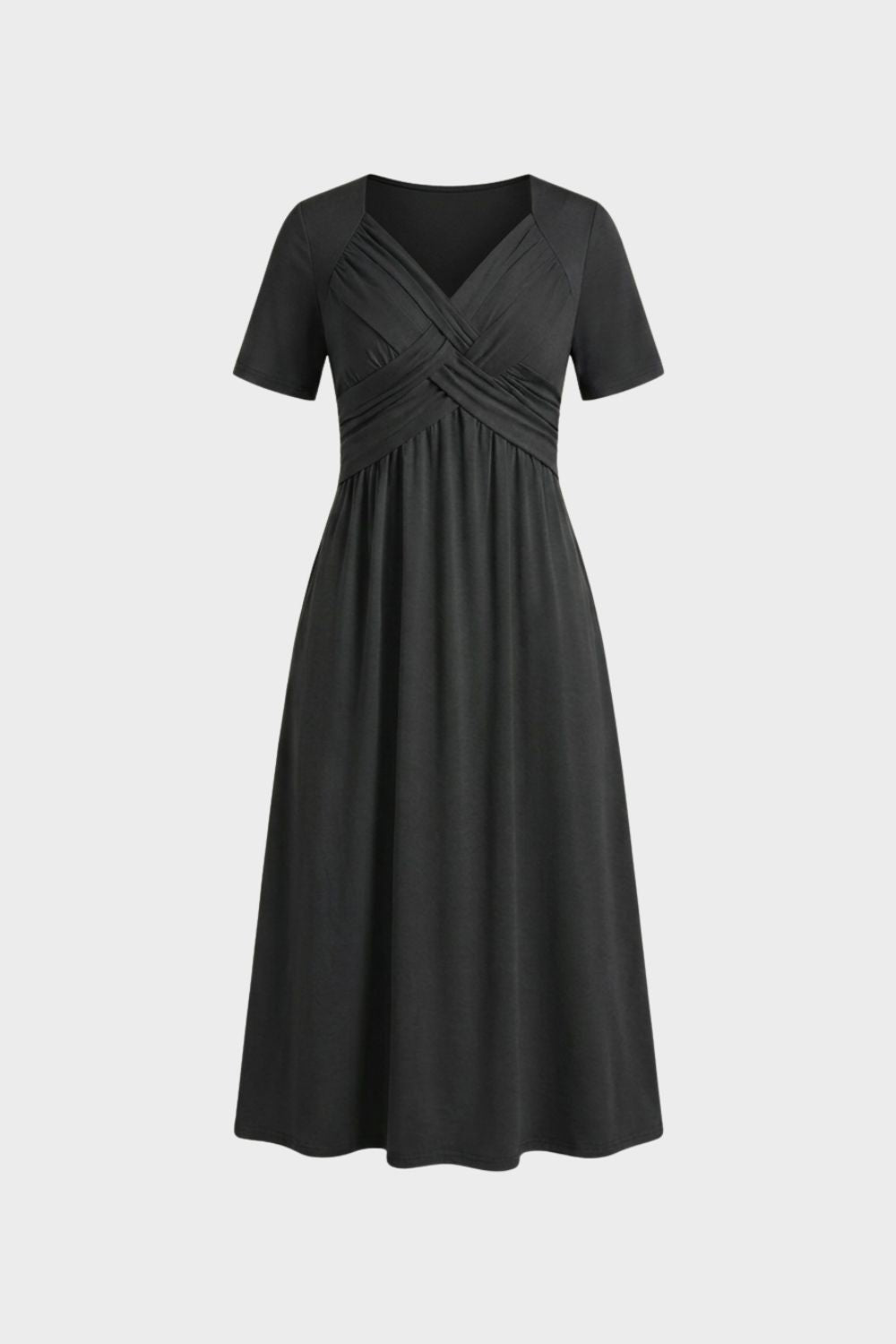 Damen Wickel Midikleid | Bauchweg