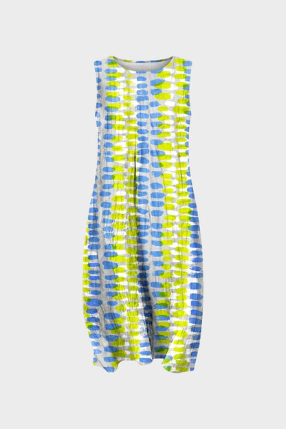 Damen Streifen Midikleid | Ärmellos