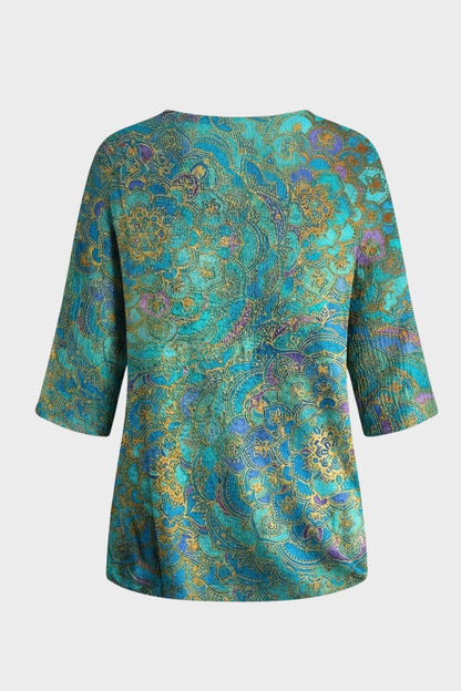 Damen Boho Bluse | V-Ausschnitt