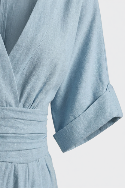 Damen Weites Jumpsuit | Wickel V-Ausschnitt