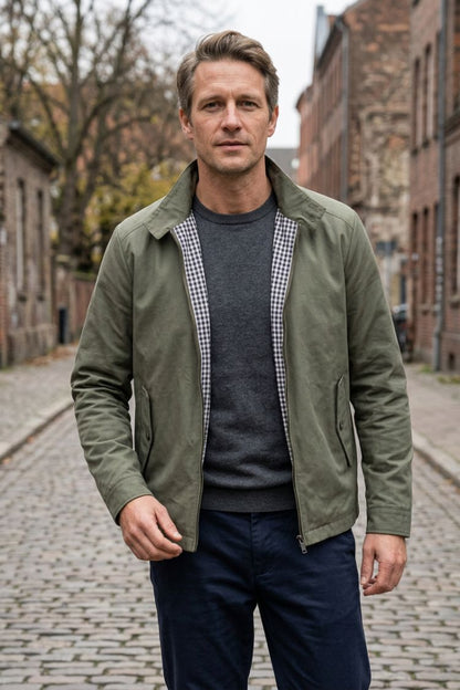 Herren Harrington-Jacke | Umlegekragen & Reißverschluss