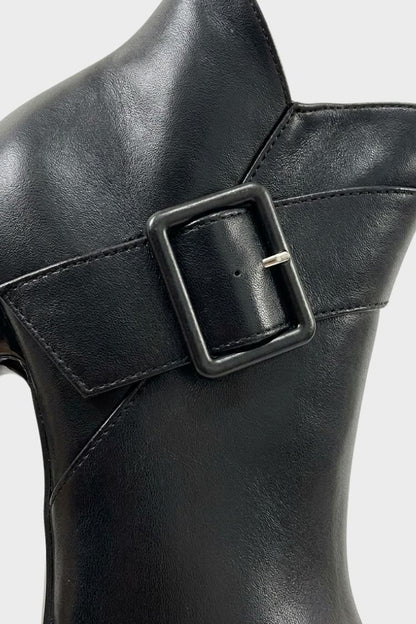Damen Spitze Stiefeletten | Schnallendetail & Hoher Absatz