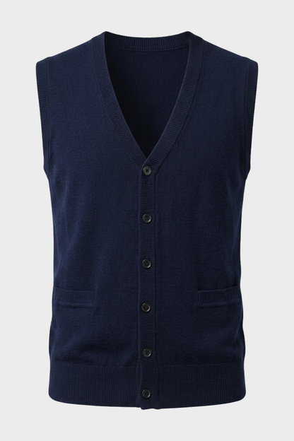 Strickweste Herren mit V-Ausschnitt und Knopfleiste