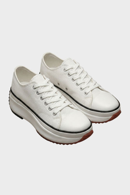 Sneaker Damen Turnschuhe Low mit Schnürung und Gummikappe