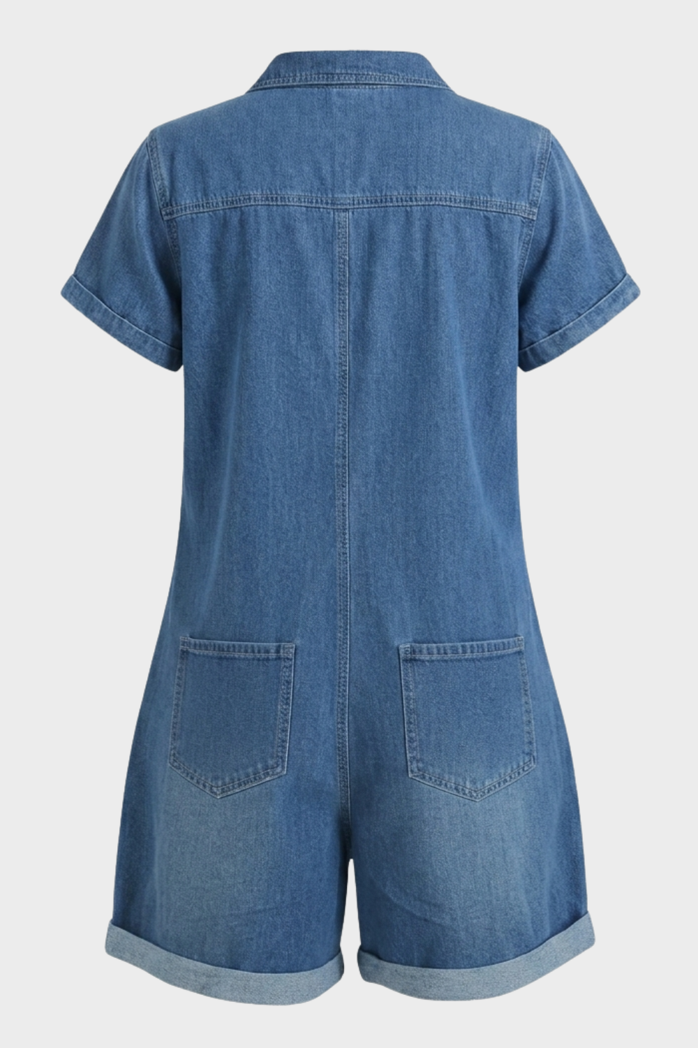 Damen Kurzarm Overall | Knopfleiste