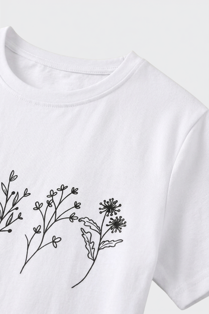Damen Grafik T-Shirt | Blumenprint
