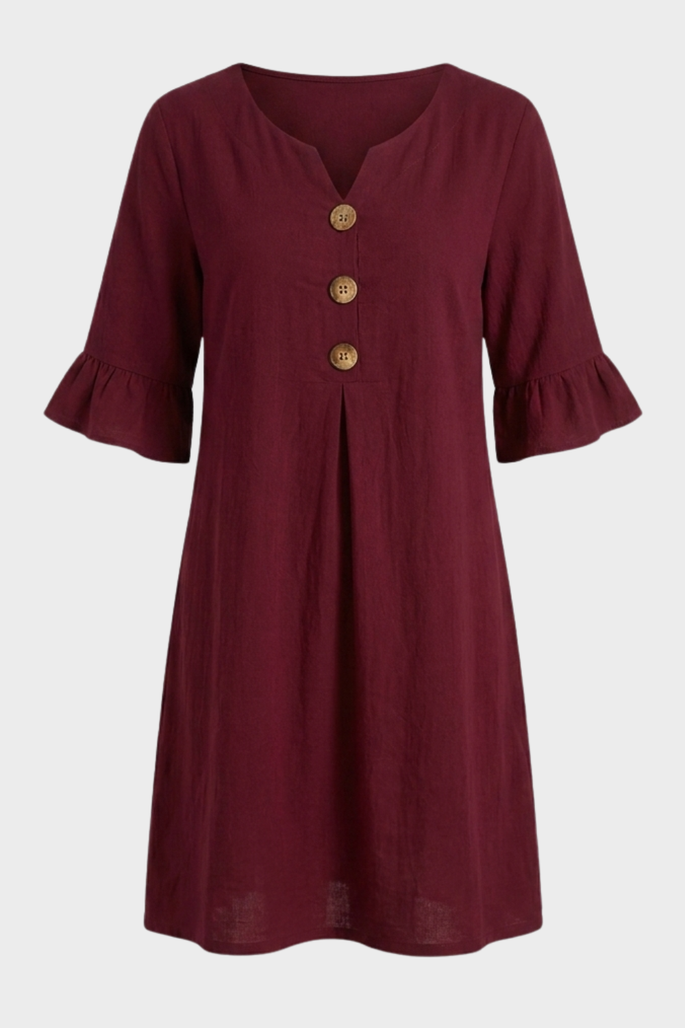 Damen Volant Sommerkleid | Knöpfe