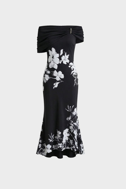 Damen Bardot Midikleid | Floral