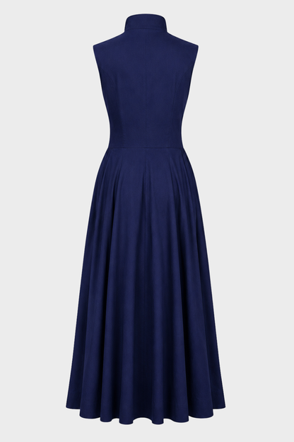 Damen Kragen Sommerkleid | Ärmellos