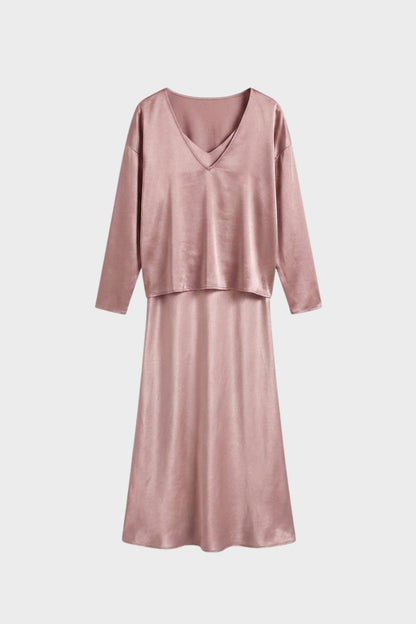 Damen Satin Midikleid | Twin-Set