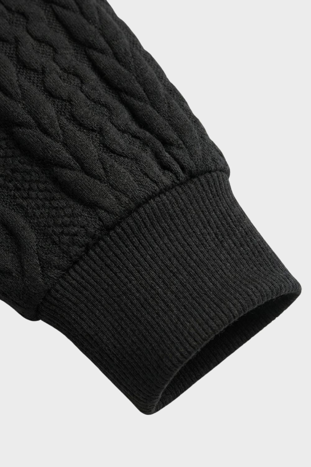 Damen Zopfmuster-Pullover | Reißverschlusskragen