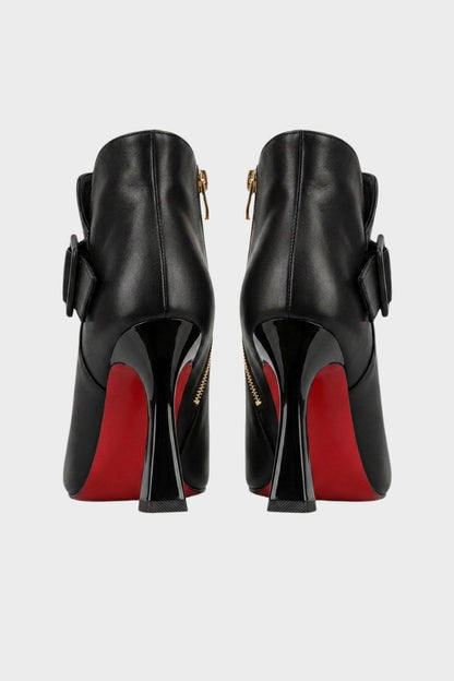 Damen Spitze Stiefeletten | Schnallendetail & Hoher Absatz