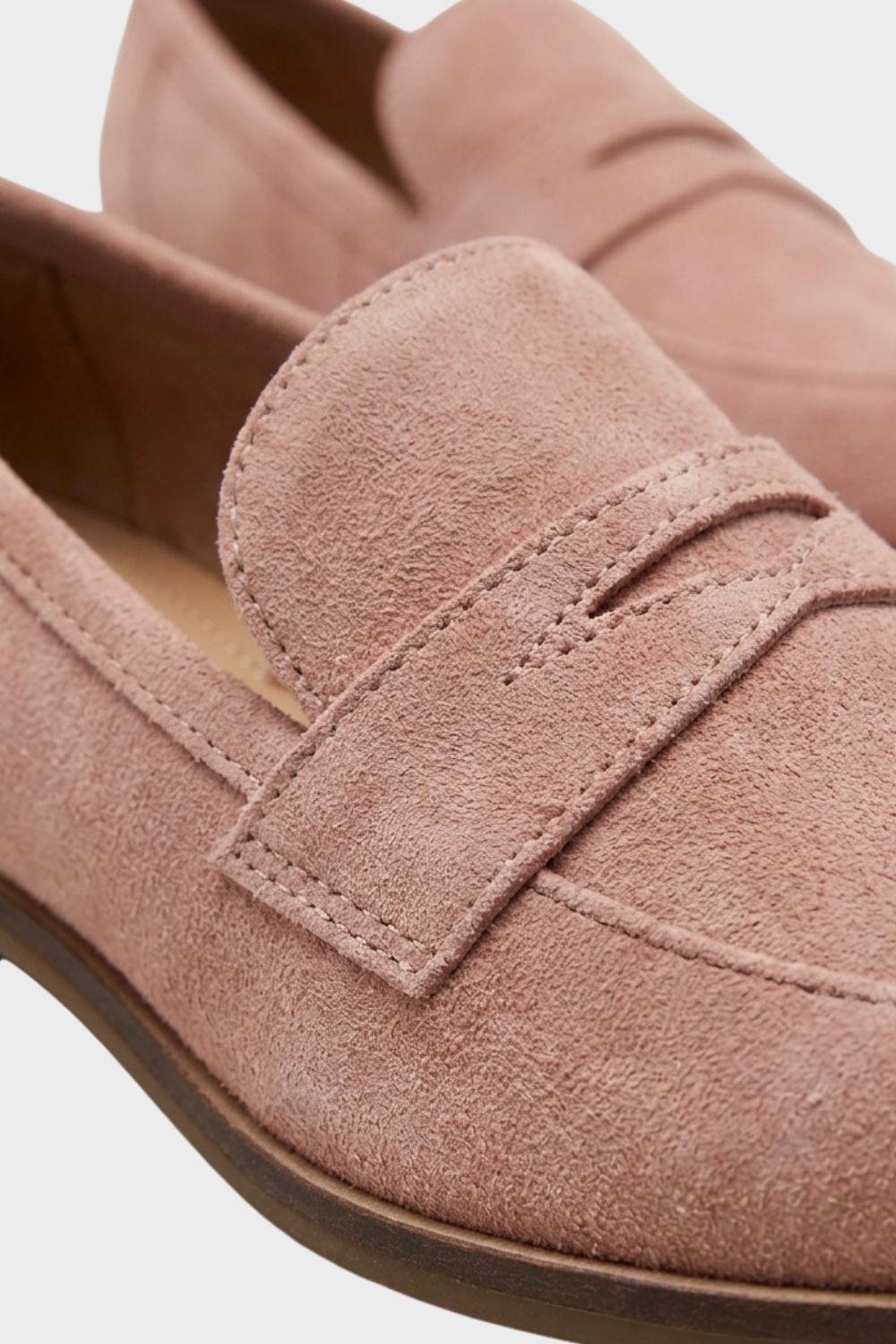 Damen Penny Loafer | Rosa Wildleder
