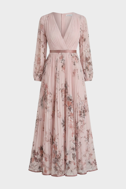 Damen Falten Maxikleid | Floral