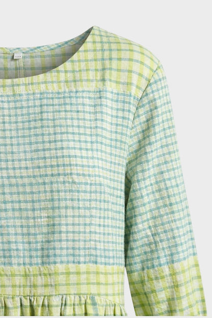 Damen Kariertes Sommerkleid | Midi