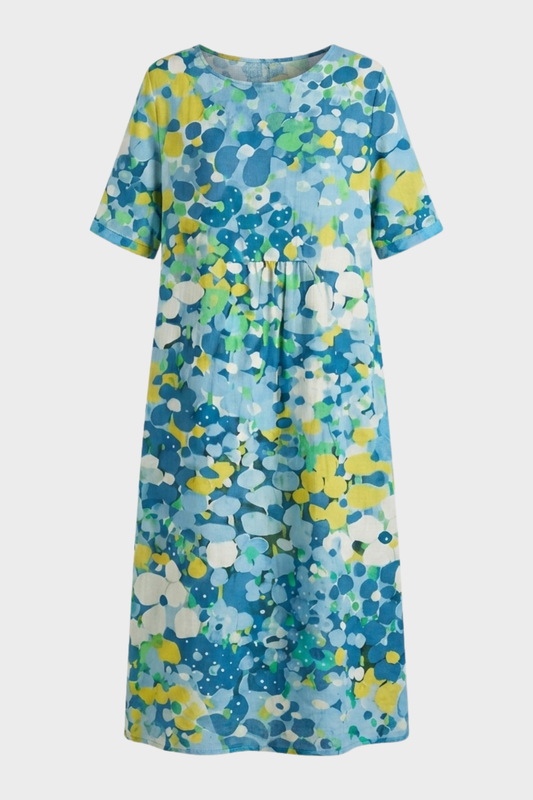 Damen Floral Midikleid | Rundhals