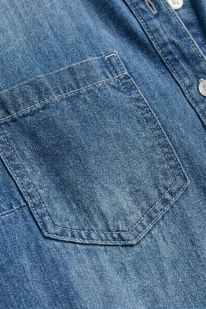 Damen Kurzarm Overall | Knopfleiste