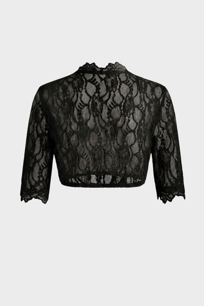 Damen Dirndlbluse | Spitzenoptik & 3/4-Ärmel