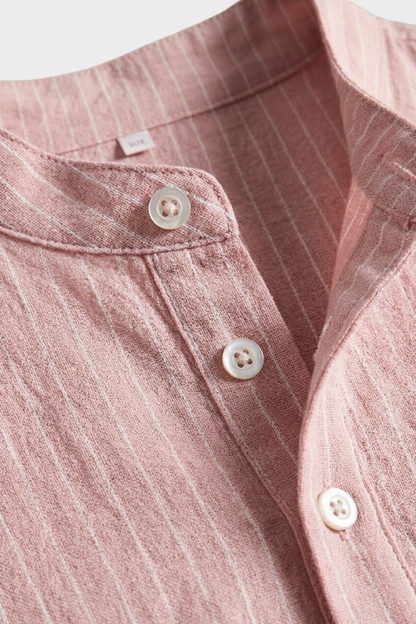 Herren Leinenhemd | Kurzarm Henley