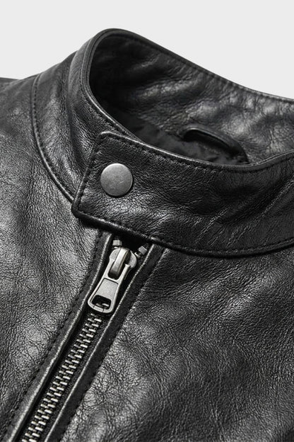 Herren Moto-Freizeitjacke | Stehkragen & Geradliniger Zipper