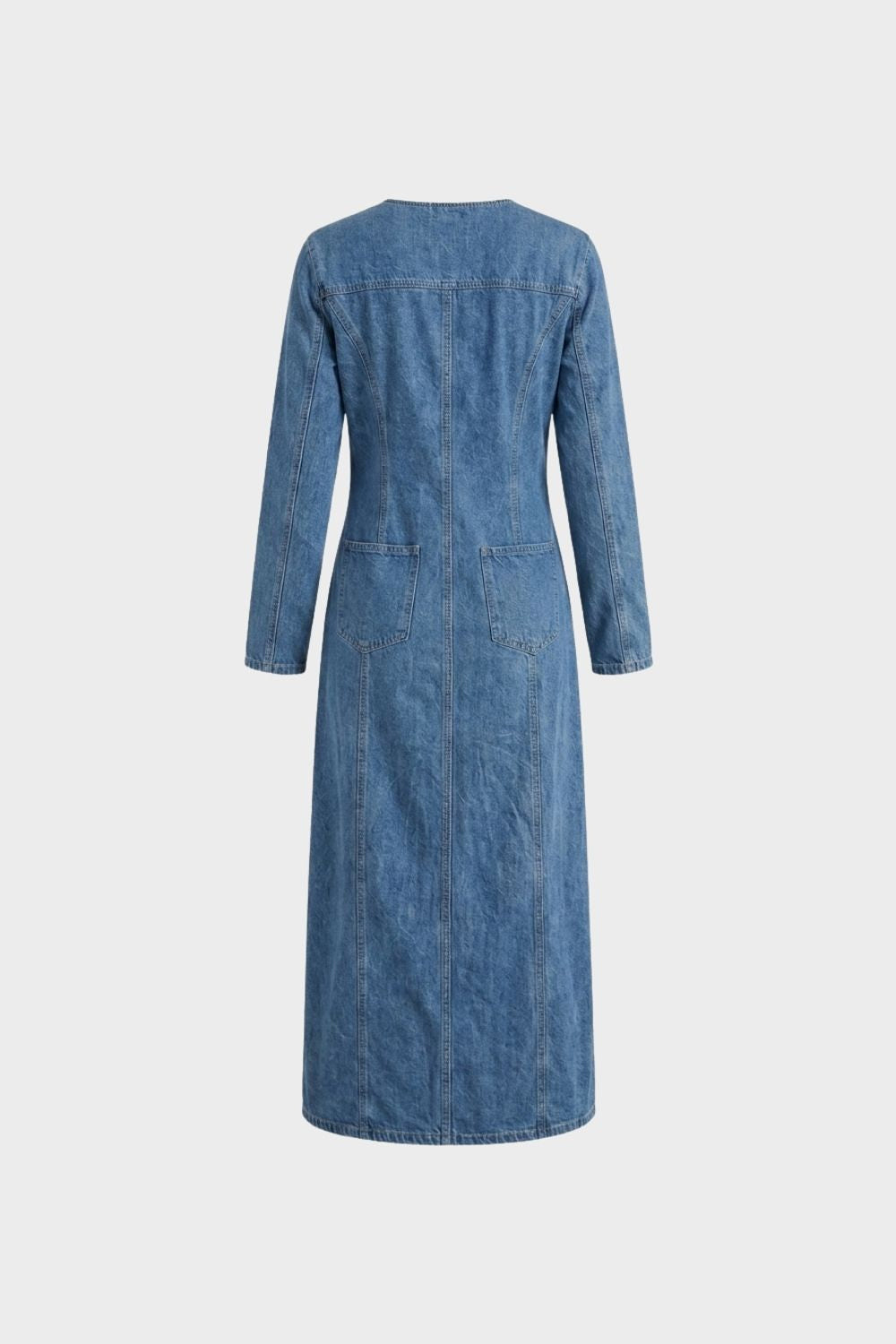 Damen Jeanskleid Midi | Knopfleiste