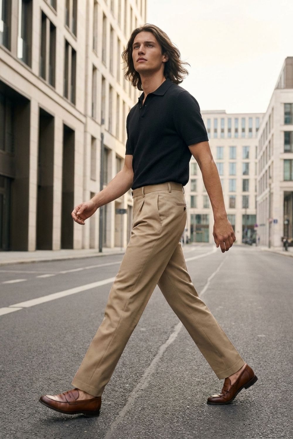 Anzughose Herren Stoffhose Slim Fit