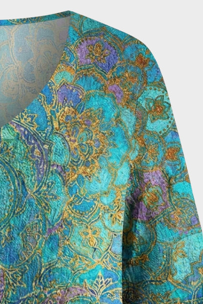Damen Boho Bluse | V-Ausschnitt