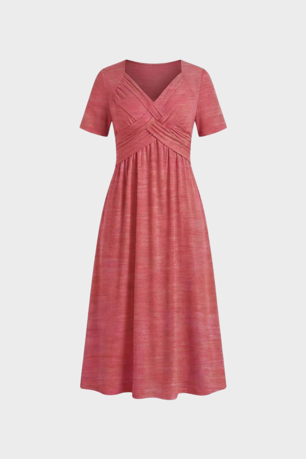 Damen Wickel Midikleid | Bauchweg