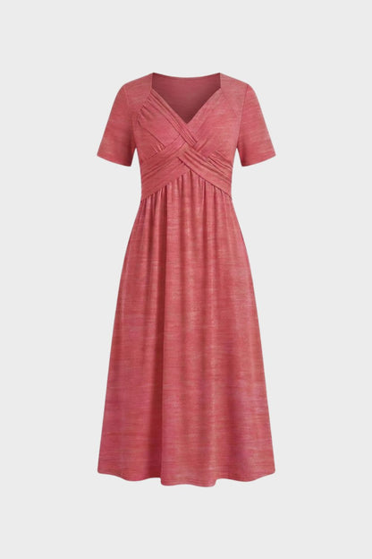 Damen Wickel Midikleid | Bauchweg