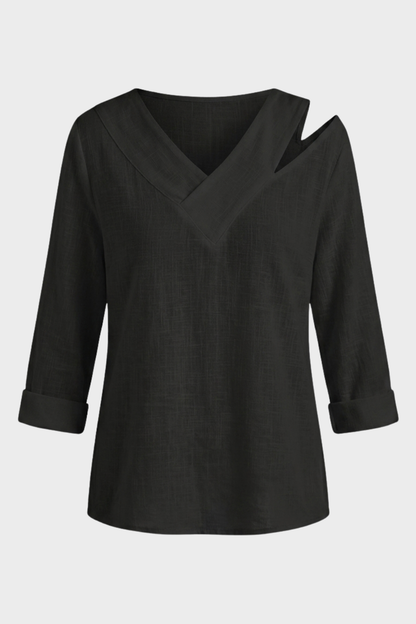 Damen Asymmetrisches Oberteil | V-Ausschnitt