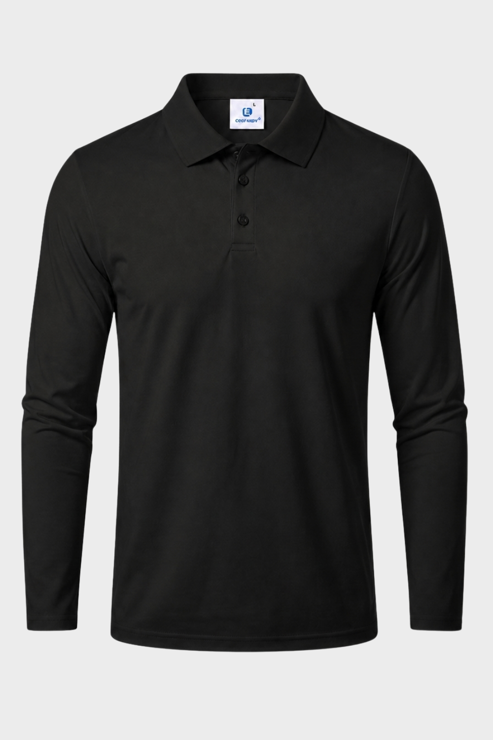 Herren Poloshirt Langarm mit Knopfleiste