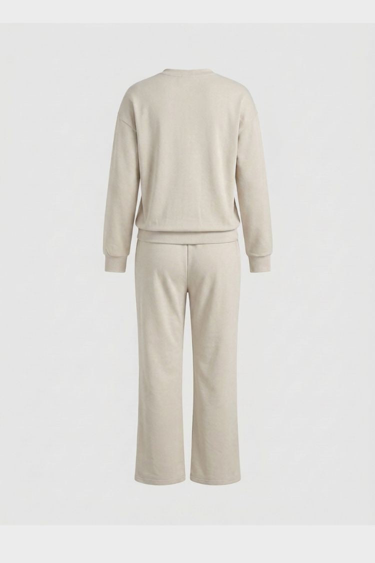 Damen 2-Teiler Set | Langarm-Oberteil & Weite Hose