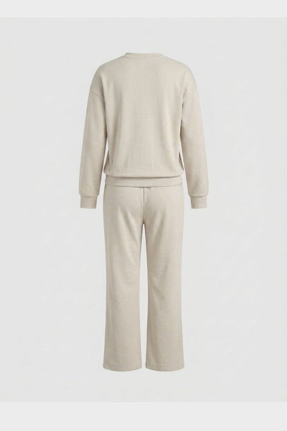 Damen 2-Teiler Set | Langarm-Oberteil & Weite Hose