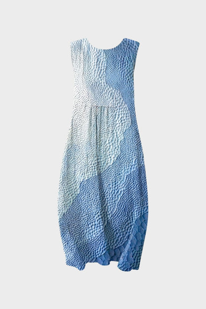 Damen Streifen Midikleid | Ärmellos