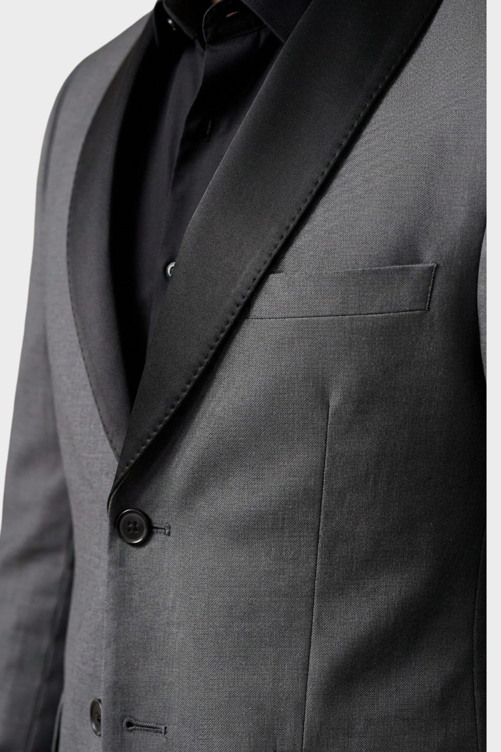 2-teiliger Smoking Herrenanzug Slim Fit – Satin-Schalkragen