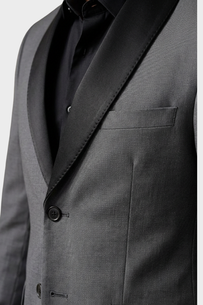 2-teiliger Smoking Herrenanzug Slim Fit – Satin-Schalkragen