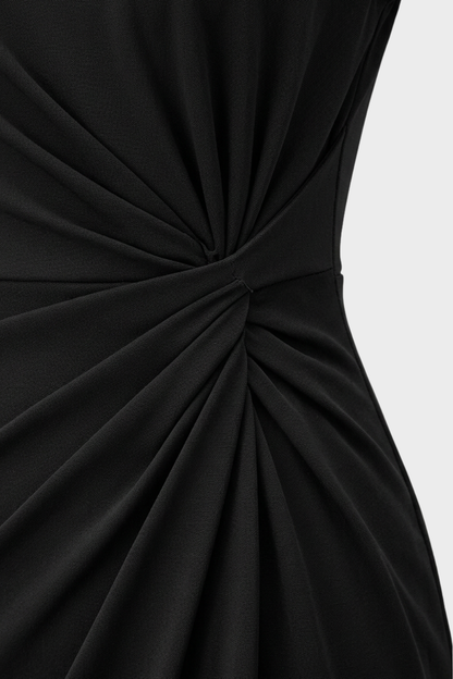 Damen Gerafftes Midikleid | Flügelärmel